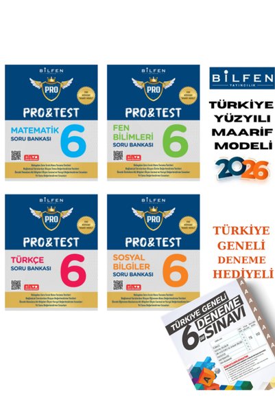 Bilfen Yayıncılık 6.sınıf Pro & Test 4'lü Soru Bankası Seti