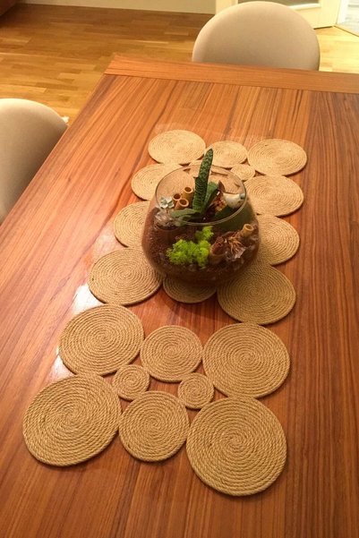 Homever Recta Wicker Jute Living Room Kitchen Table Cloth / Runner / Ranir 11...