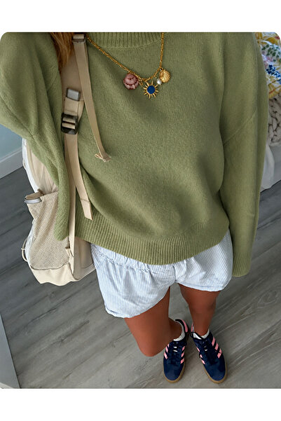 Gülce moda Kadın Bisiklet Yaka Oversize Triko Kazak