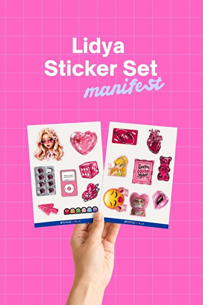 ArtDropsco Manifest Lidya Pembe Sticker Seti, Girlband Temalı Dekoratif Lapto...