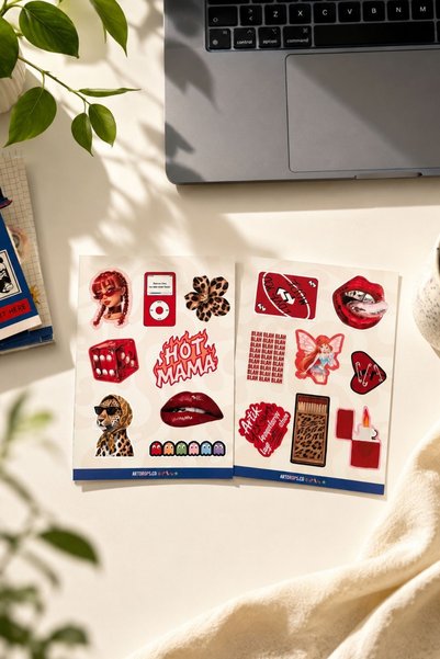 ArtDropsco Manifest Red Mina Sticker Set, Girlband Themed Decorative Laptop and Phone Stickers