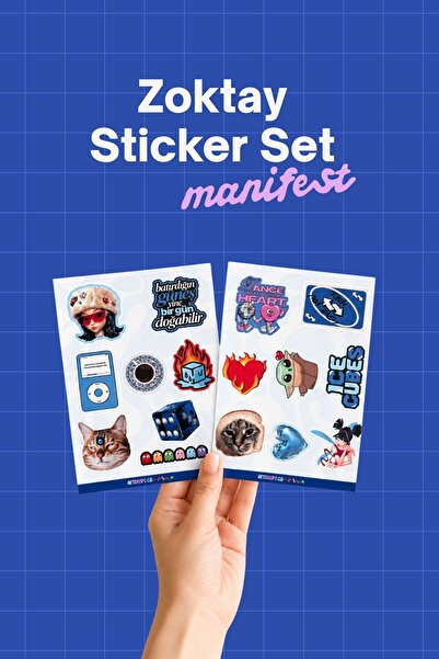 ArtDropsco Manifest Zoktay Mavi Sticker Seti, Girlband Temalı Dekoratif Lapto...