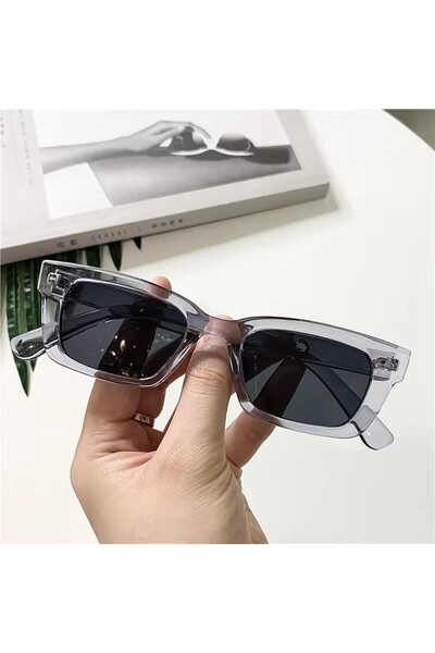 Choice Grey 2024 New Women Rectangle Vintage Sunglasses Brand Designer Retro ...