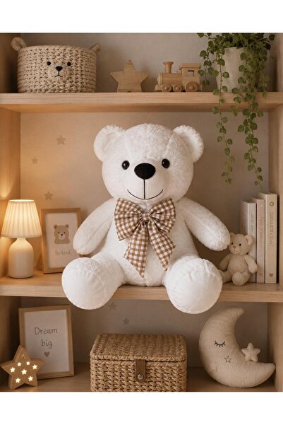 Mellito 80 cm White Plush Bear Sitting Teddy Bear, Sleeping Companion