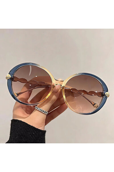 Choice1 Blue Oversized Round Sunglasses for Women, Retro Large Frame UV400 Pr...