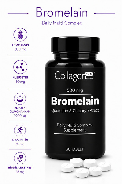 Collagen Forte Platinum Bromelain 500 Mg Takviye Edici Gıda