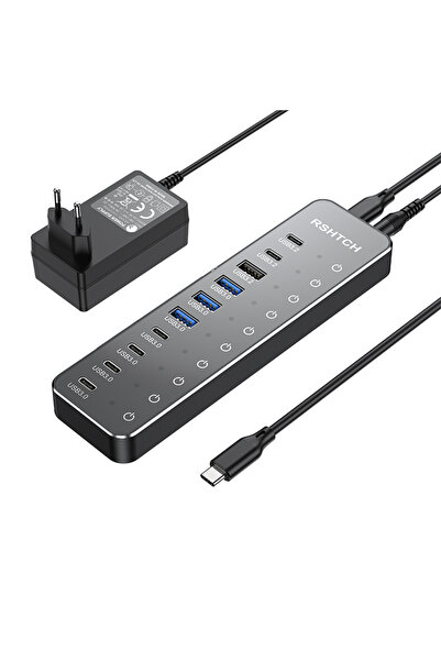 Choice EU Plug Adapter RSHTECH 10 in 1 USB C Hub with Individual Touch Switch...
