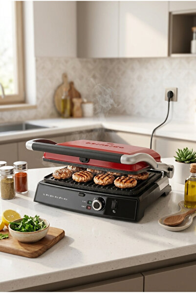 Bernardo Ruby 2000W 6 Dilim Kapasiteli Çıkarılabilir Plakalı Izgara ve Tost M...