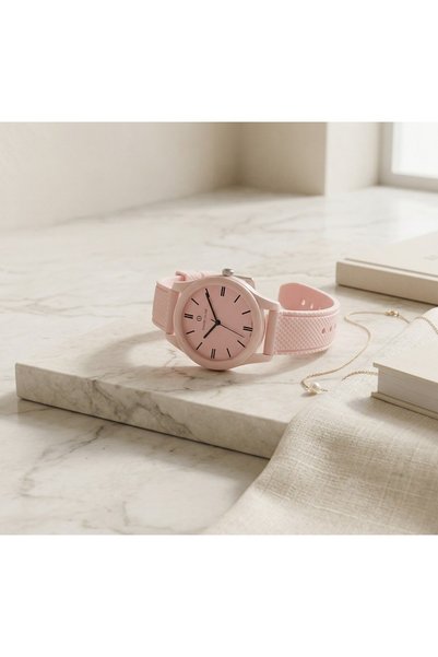 DAVID GUNER 39mm Women's Watch Pink Silicone Band Youthful Sports Casual Stylish Model