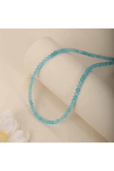 Choice S2-921-Aquamarine عقد من الخرز مصنوع من حجر الأمازونيت الطبيعي 4 مم لل...