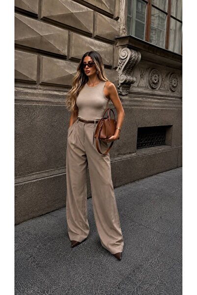MODiSCHO Kadın Bisiklet Yaka Basic Slim Fit Likralı Kolsuz Body
