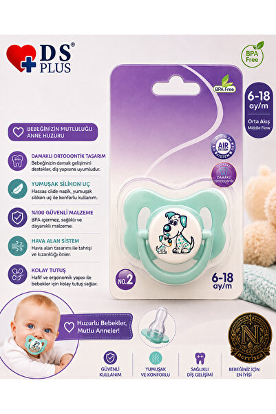Generic Brand Happy Damaklı Orthodontic Pacifier No:2 6-18 Months Bpa Free Si...