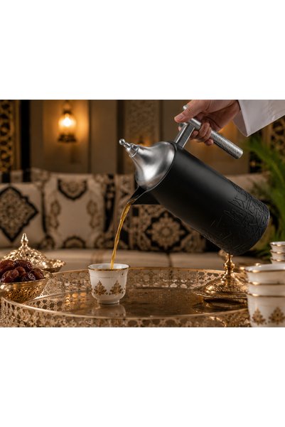 Gazella Arabic Calligraphic Elegant Vacuum Flask 1L BPA Free Thermos with 3Y Hot & Cold