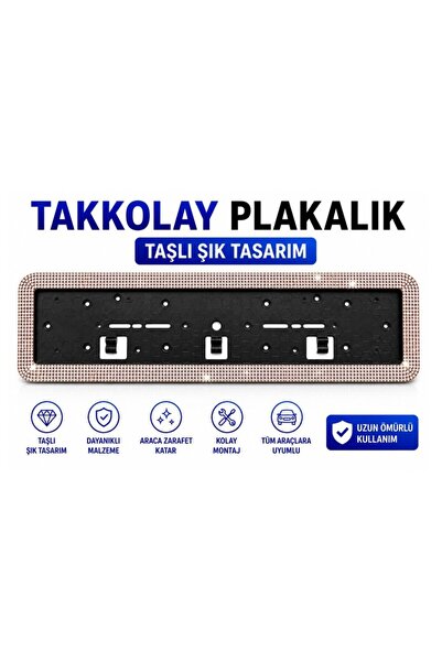 VİTEKSA PLAKALIK TAKKOLAY TAŞLI ROSE GOLD 1 ADET