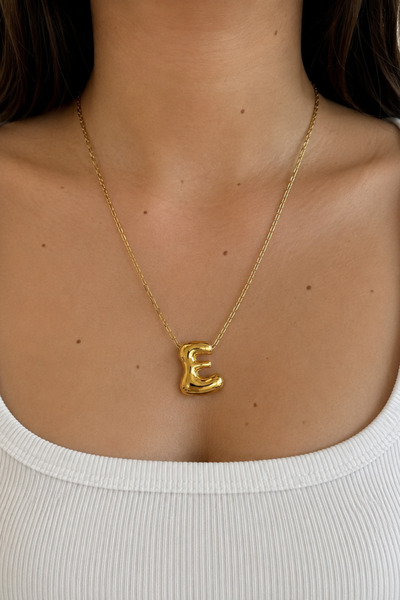 Zambak Jewelry Kişiye Özel Balon Harfli Çelik Kolye