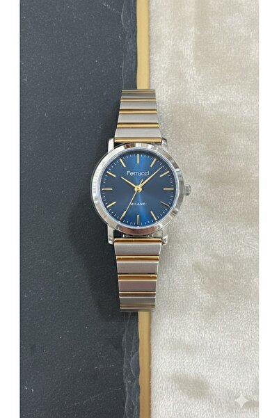 Ferrucci Milano Women's Wristwatch 31 mm Steel Silver-Gold Blue Dial