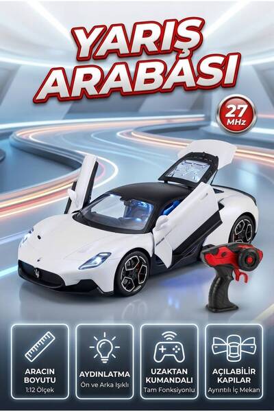 Tıfıl Toys Maserati MC20 Uzaktan Kumandalı Şarjlı Işıklı 2.4GHz Ergonomik Kum...