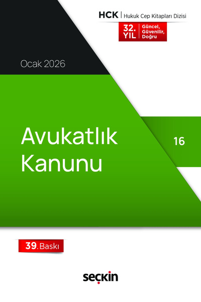 Seçkin Yayıncılık Avukatlık Kanunu (Cep Kitabı) (Yayına Hazırlayan) 39. Baskı...