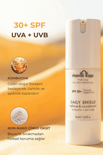 Mavili Kapı Daily Shield Günlük Yüz Güneş Kremi 30 SPF Mineral Koruma 30 ml