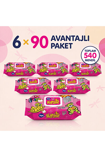 Islak Bebek Havlu 6x90 6 Paket (540 Yaprak)