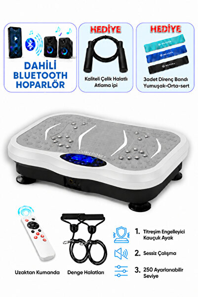 comedones Titreşimli Egzersiz Aleti Yüksek Hız Tüm Vücut Vibration Plate - Beyaz