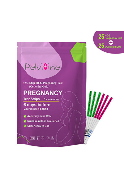 Choice 25 HCG AND 25lh Pelvifine Ovulation Test Strips and Pregnancy Test Str...