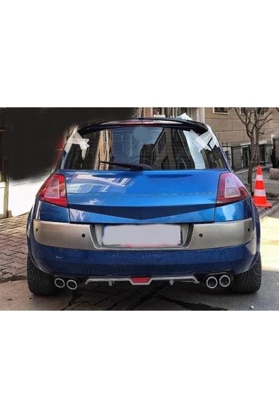 OTO H.İ.T. RENAULT MEGANE 2 HATCHBACK UYUMLU BODY KİT DİFÜZÖR 4 ÇIKIŞ GRİ YUV...