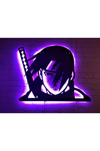 Genel Markalar Naruto Itachi Uchiha Led Işıklı Ahşap Mdf Dekoratif Ledli Tablo