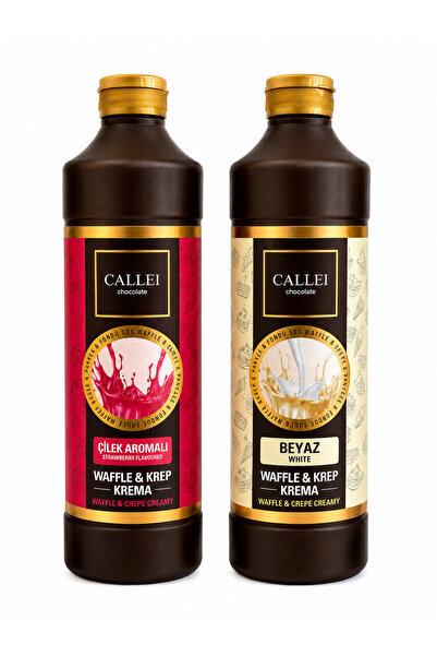 Callei Waffle & Krep Krema Seti 2'li 1000 gr x 2 - Beyaz Çikolata & Çilek