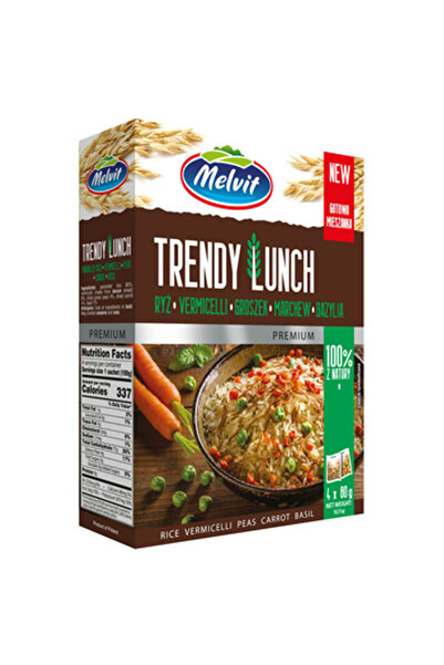 Melvit Set 4 pachete Trendy Lunch, orez si legume, 320g