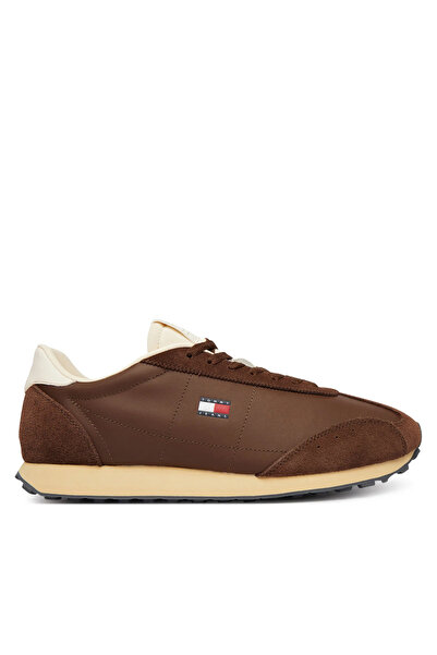 Tommy Hilfiger Erkek Marka Logolu Günlük Kullanıma Uygun Kahverengi Sneaker