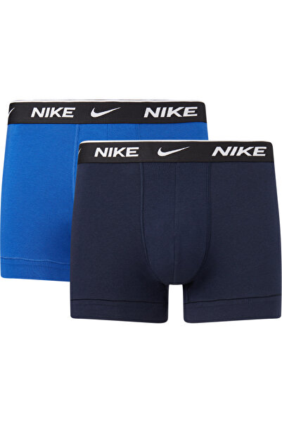 Nike Erkek Marka Logolu Elastik Bel Bantlı Mavi Boxer
