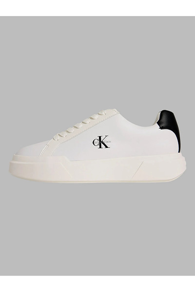 Calvin Klein Chunky Cupsole Schnür-Sneaker aus Leder für Damen in Weiß YW0YW0...
