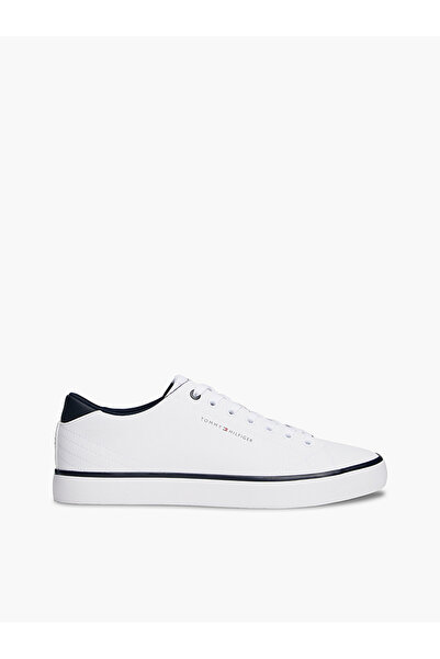 Tommy Hilfiger White - Navy Blue Men's Sneaker Th Hi Vulc Core Low Leather