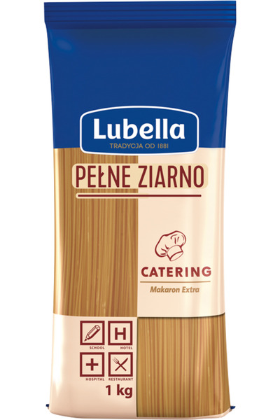 Lubella Paste fainoase Spaghetti din faina integrala 1 kg, fara oua, 16g prot...