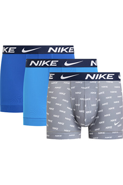 Nike Erkek Marka Logolu Elastik Bantlı Günlük Kullanıma Uygun Gri Boxer