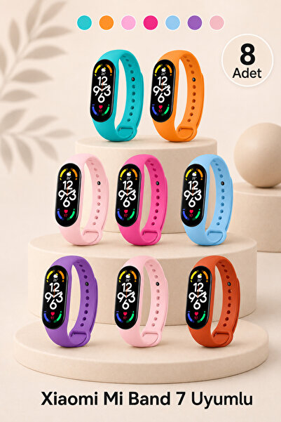 APEXEL Xiaomi Mi Band 7 Uyumlu Silikon Kordon Seti 7li