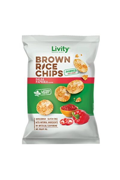 Livity Chipsuri din orez brun cu gust de salsa paprika, 60g