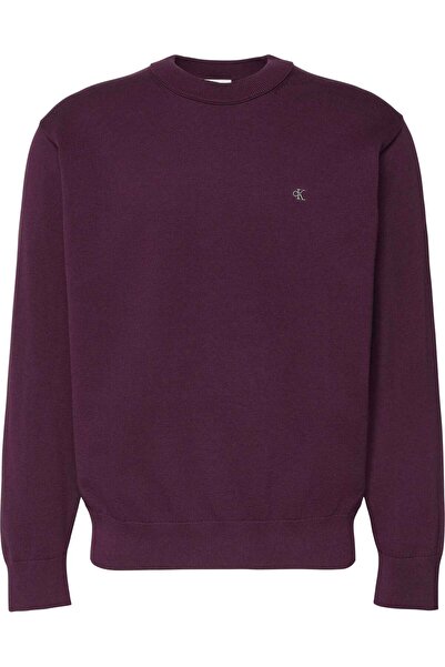 Calvin Klein Men's Brand Logo Embroidered Round Neck Stylish Looking Burgundy...