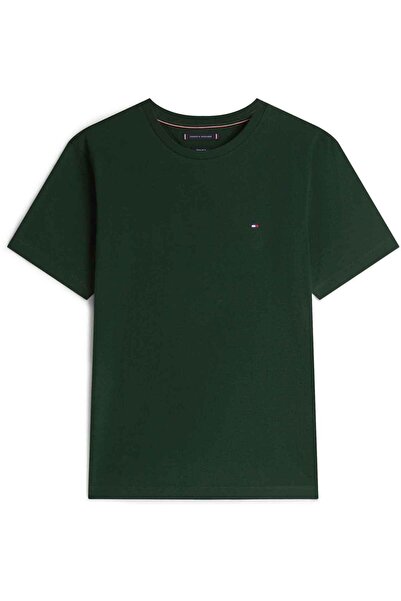Tommy Hilfiger Erkek Yuvarlak Yaka Slim Fit Esnek Kumaş Uzun Kollu Yeşil T-Sh...