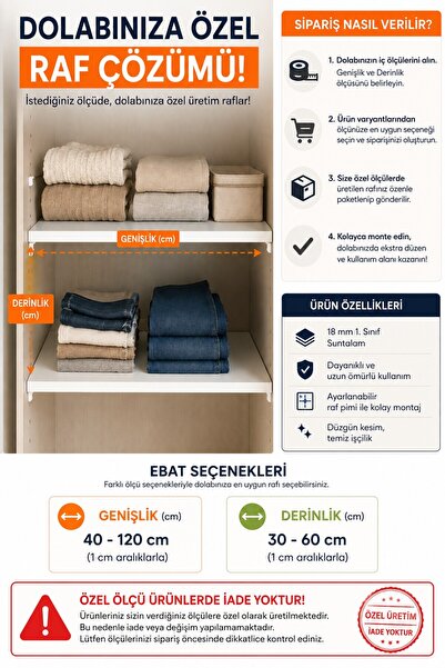 ODABAŞI MOBİLYA DOLAP RAFI İSTEDİGİNİZ ÖLÇÜYE GÖRE KESİM YAPILIR(AÇIKLAMALAR ...