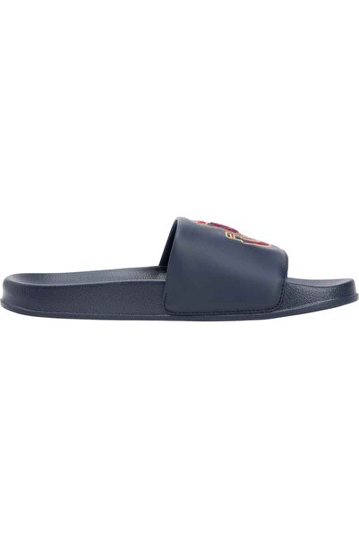 Tommy Hilfiger Men's Brand Logoed Navy Blue Slippers Suitable for Daily Use
