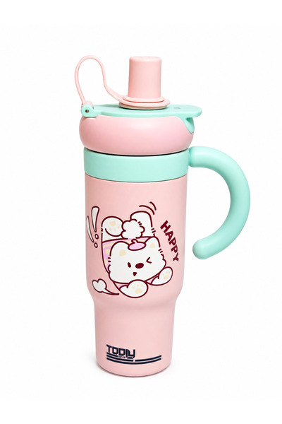 tooly 850ml Stainless Steel Vacuum Insulated Travel Tumbler with Handle & Str...
