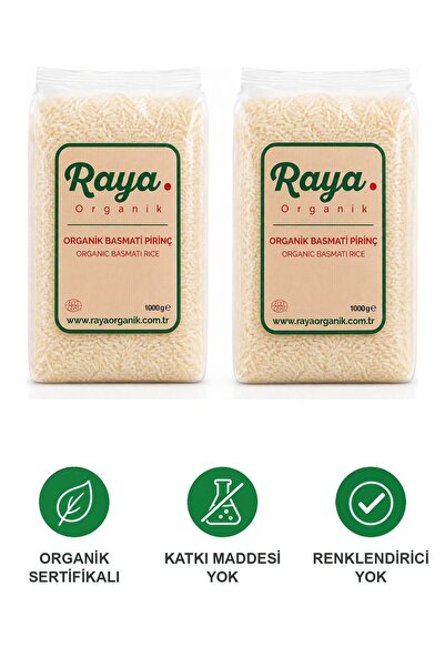 Raya Organik Organik Basmati Pirinç 2'li Set 2 x 1000 gr (Toplam 2 kg)