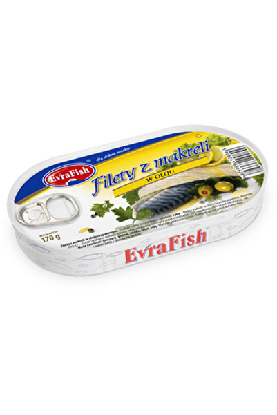 Evrafish Fileuri de macrou in ulei, EVRAFISH, 170 g