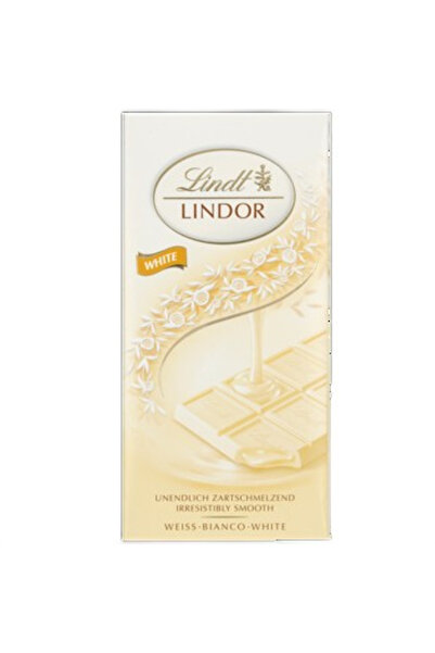 LİNDOR Tableta de ciocolata alba Lindor, 100g, cu umplutura delicioasa, 50% u...