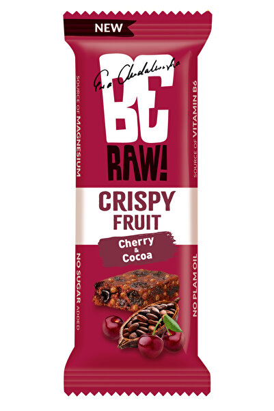 Generic Brand Baton BeRAW Crispy Fruit Cirese & Cacao 40g, fara adaos de zaha...