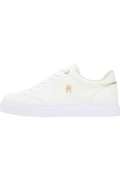 Tommy Hilfiger TH Chic Cupsole Kadın Beyaz Sneaker FW0FW09106YBL