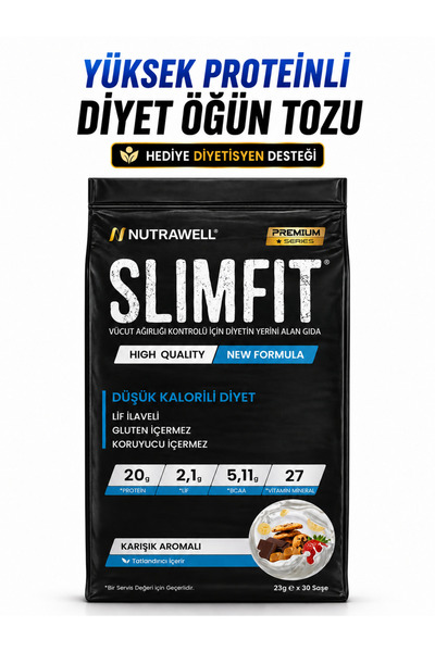 Slimfit Karışık Diyet Öğün Tozu-30 Öğün Çilek-Cikolata-Muz- Premium Series Whey Proteinli