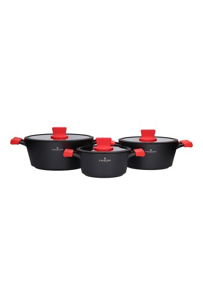 ZWIEGER Set oale ZWIEGER, 6 elemente, aluminiu, negru, 20x24x28cm